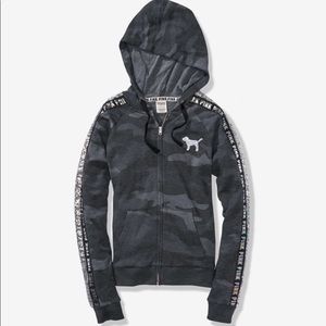 VS PINK Camo Bling zip up hoodie like new